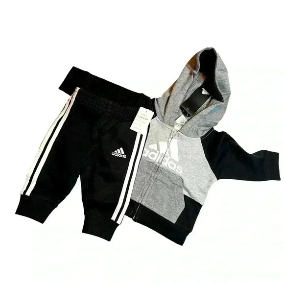 Baby Boys Adidas Color Block Long Sleeve Jacket and Pants Set, Size 3 Months - Picture 2 of 6